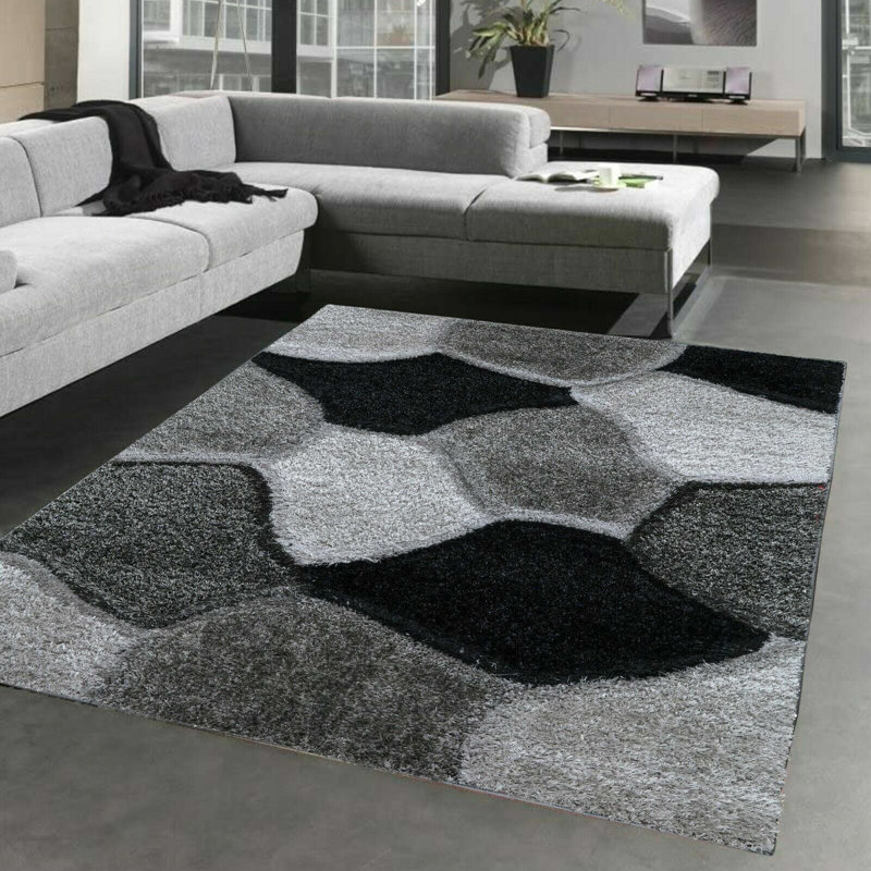 Edlin Geometric Area Rug, Rectangle 60 x 110cm