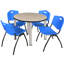 Plateau de table Kee, 4 chaises empilables-1929880541-1929880540-1929880528