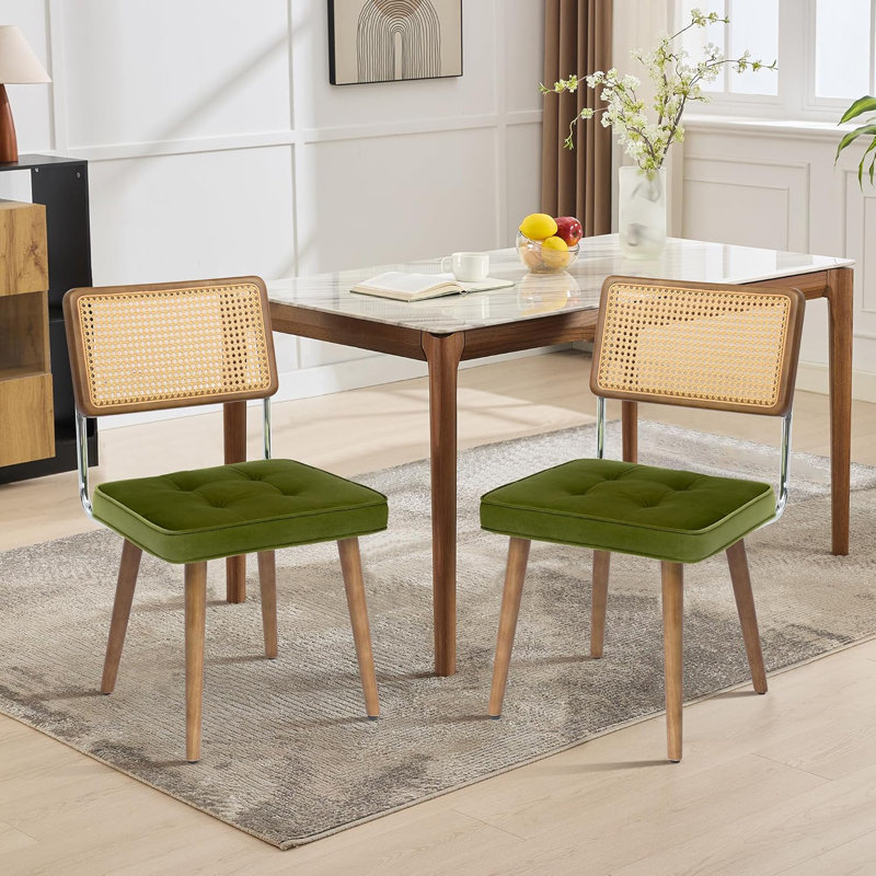 Upholstered Accent Chair, Green Velvet