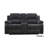 Elysian Dark Gray Corduroy Manual Reclining Loveseat With Storage Console And Cup Holders-941618447