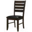 Chaises de salle à manger Cappuccino - siège rembourré noir, finition style 2, utilisation en mousse
