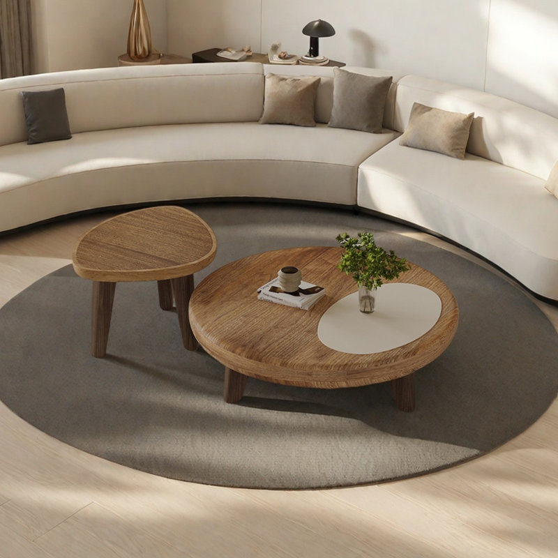 Coffee Table Set with Oak Legs