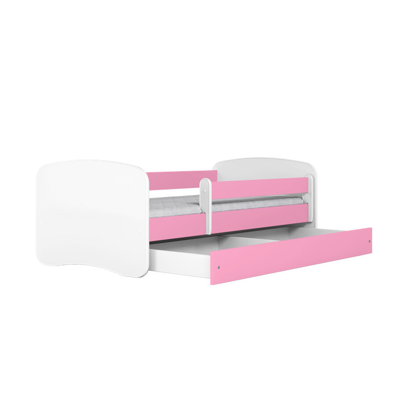 Cicero Drawer Convertible Bed and Mattress, Pink, Toddler (70 x 140cm)