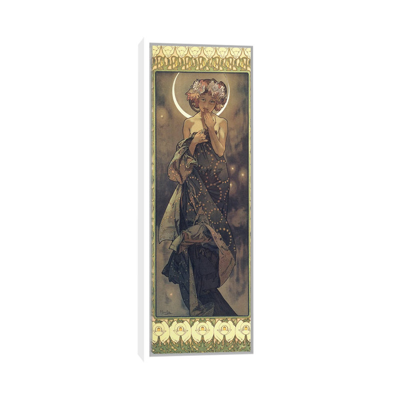 La lune et les étoiles: la lune, 1902 par Alphonse Mucha - impression panoramique, H 36 po x l 12 po x P 1,5 po