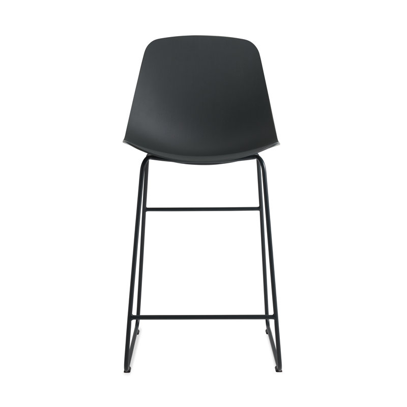 Clean Cut Stool with Sled Leg, Counter Stool (24” Seat Height), Gray Green