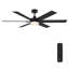 Ventilateur de plafond à DEL noir mat intérieur / extérieur 60 po Chillion avec 5 options de contrôle à chaud et 7 options RVB, télécommande incluse-32107689