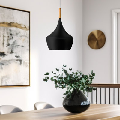 Luminaire suspendu noir 1 lumière