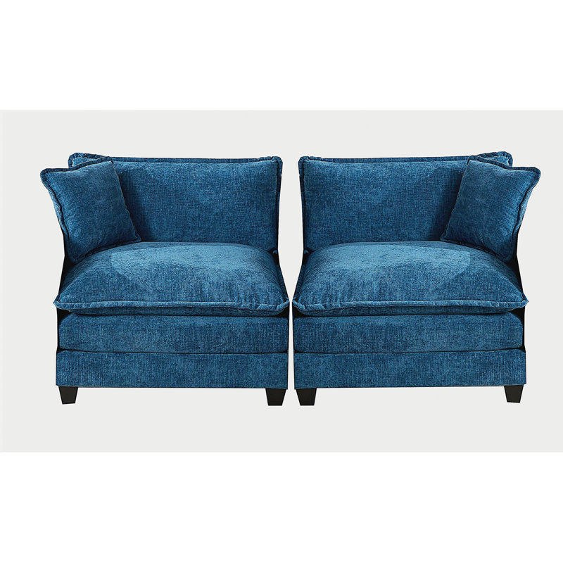 Canapé Cloud à deux places (le coussin sur l'accoudoir n'est pas inclus), canapé modulaire, Bleu