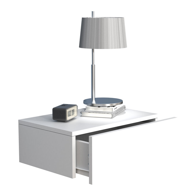 Satender Manufactured Wood Bedside Table, 15cm H x 45cm W x 30cm D, White