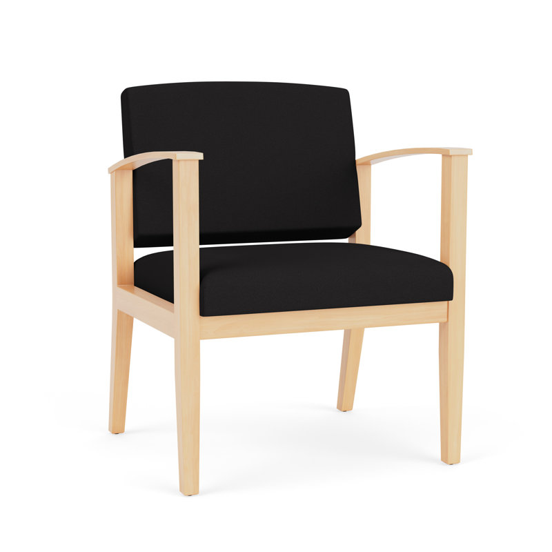 Chaise d'invité surdimensionnée en bois Amherst, Naturel, Visite libre noire