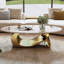 Table basse ovale en faux marbre-1945917121