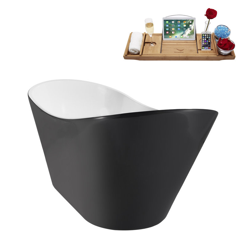 Baignoire autoportante 67 po Streamline, Chrome poli