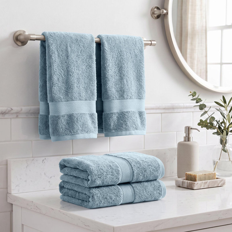 Coton luxueux et hautement absorbant Renata, Bleu clair