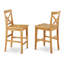 Ensemble de table de salle à manger 5 pièces à hauteur de comptoir comprenant une table de cuisine ronde avec piédestal et 4 chaises de salle à manger, chêne-427844965-483278528