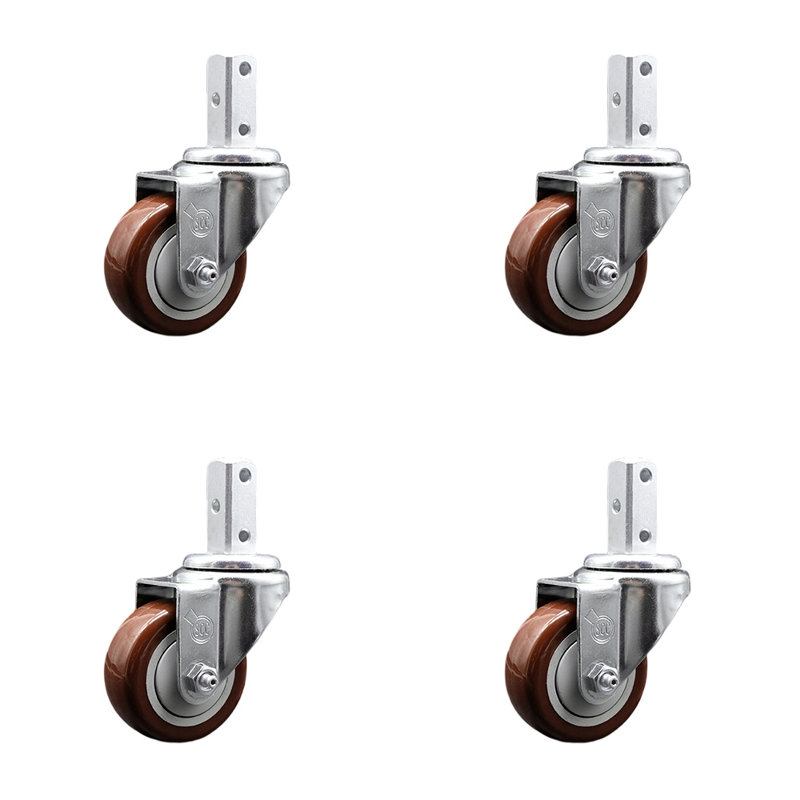 Polyurethane Casters, Maroon