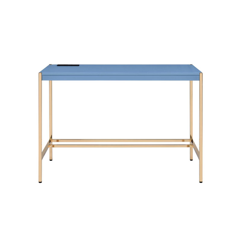Bureau d'écriture avec ports USB, Bleu