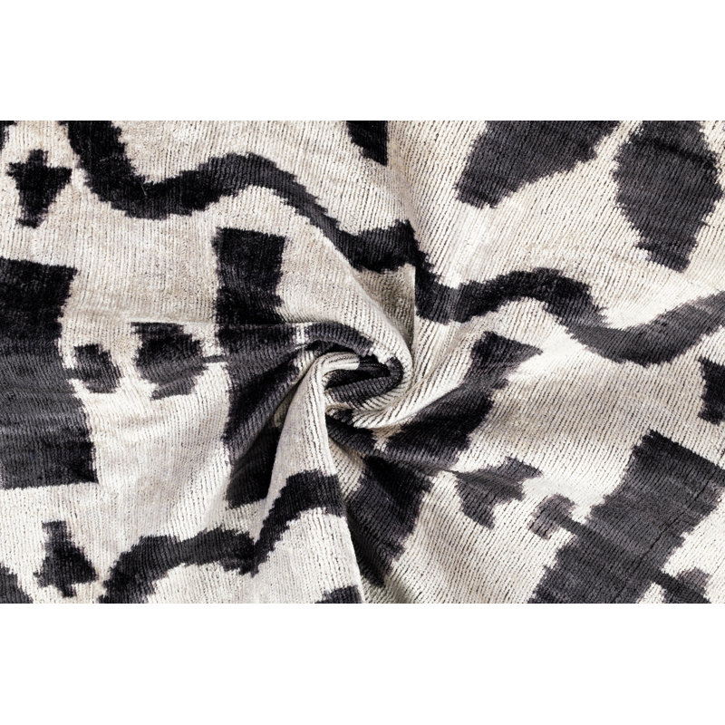 Silk Lumbar Rectangular Pillow Cover & Insert, Black/White/Geometric