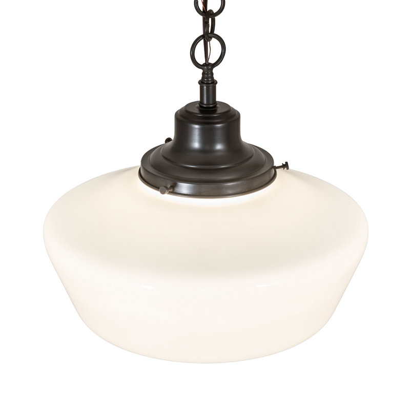 16" Wide Revival Schoolhouse W/Traditional Globe Pendant