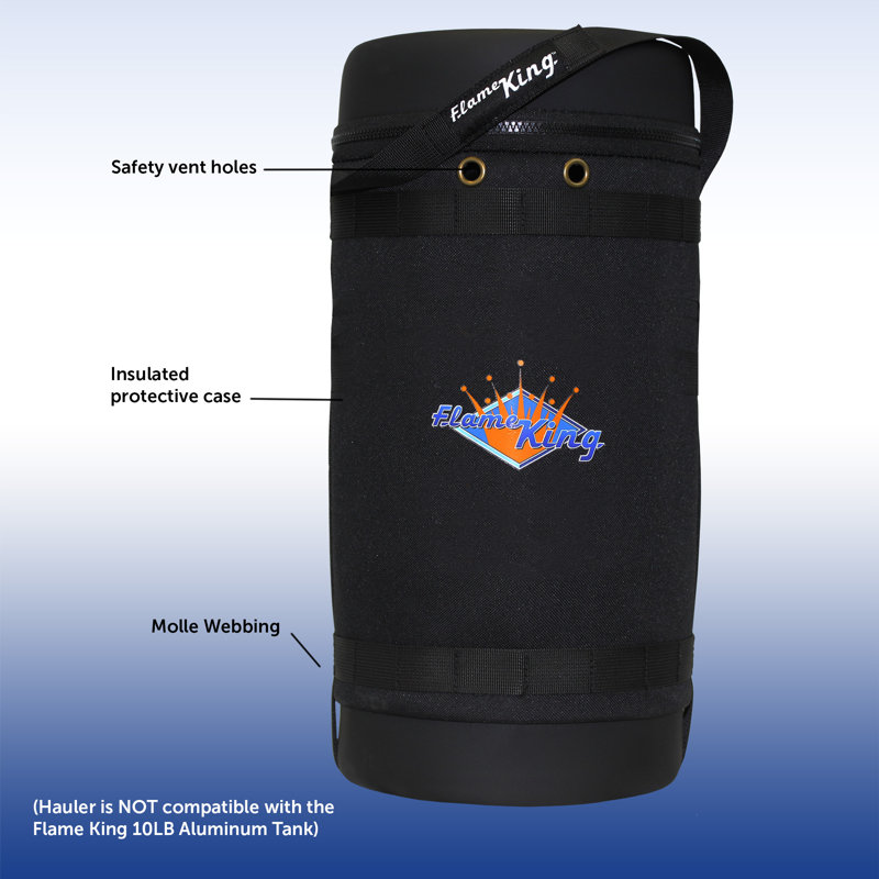Flame King Gas Hauler for 10LB Propane Tank Protective Carry Case for Camping and Outdoor Adventures