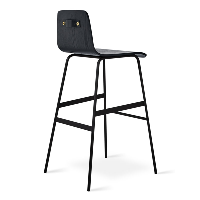 Lecture Dining Chair, Ash Black, Short Stool  (18” Seat Height)