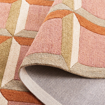 Nickelsen Hand-Tufted Geometric Area Rug