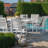 Faiha 6 Seat Rectangular Aluminium Dining Set - with Rising Table - White