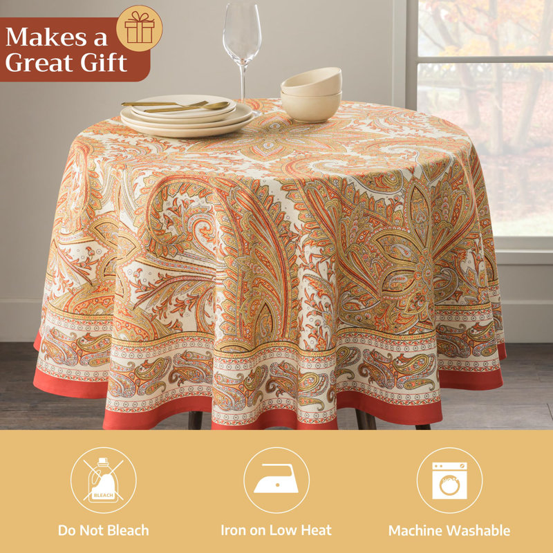 Maison d'Hermine Kashmir Paisley 100% Cotton Tablecloth - 63" Round