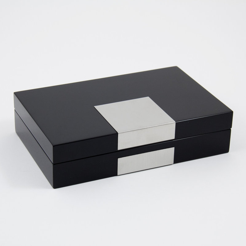 Boîte à bijoux avec boutons de manchette, Noir