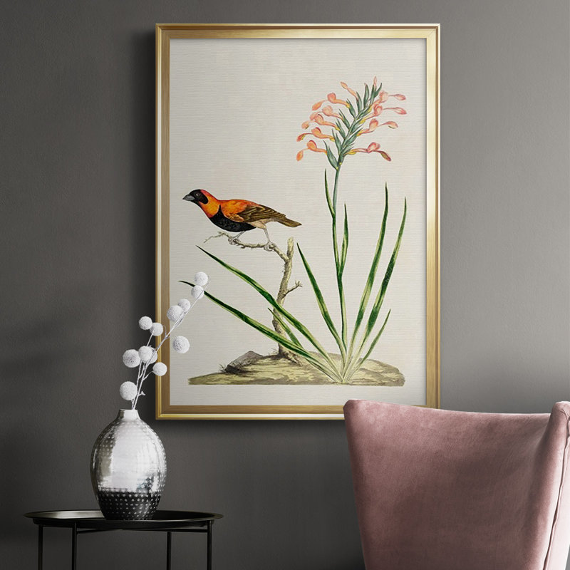 " Bird In Habitat III ", Gold, 42.5" H x 30.5" W x 1" D