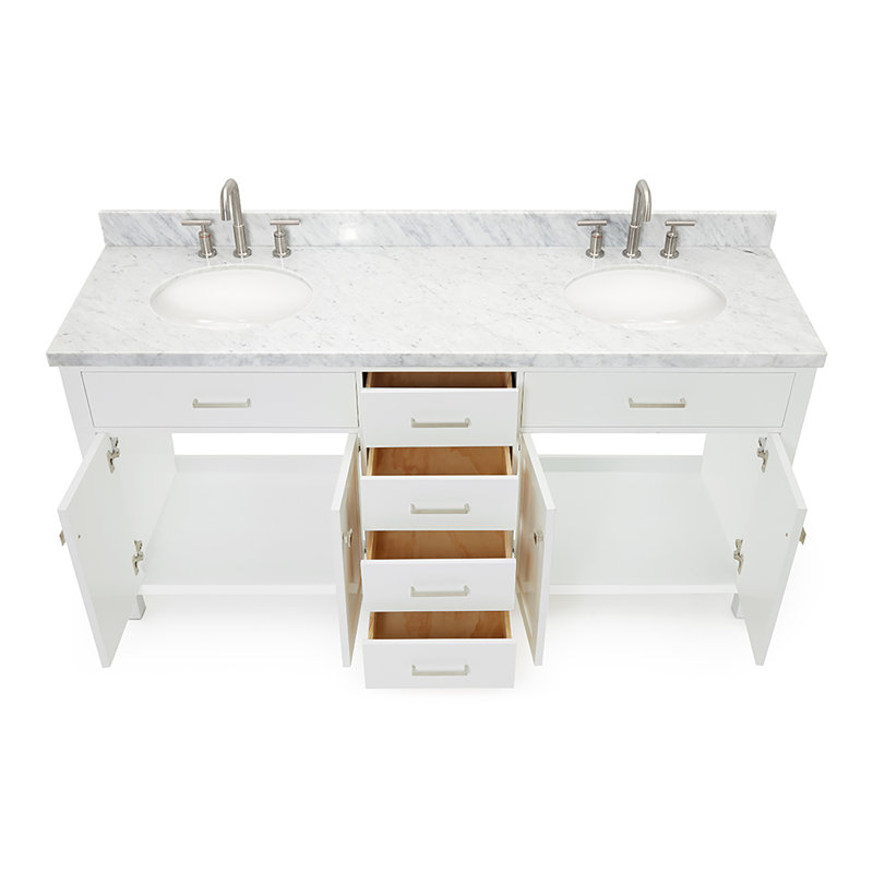 Ensemble de meuble-lavabo double 73 po Macnair, Blanc