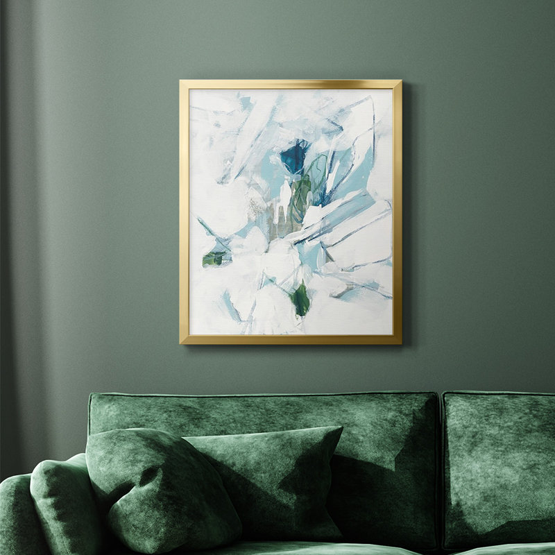 Toile encadrée de qualité supérieure Ice Cavern IV - prête à être accrochée, H 24 po x l 20 po, Or