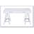 Coleen Built-in USB Port Writing Desk, White High Gloss & Chrome Finish