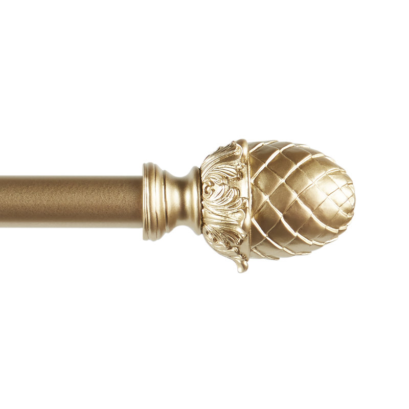 Nikhat Adjustable Single Curtain Rod, Bronze, 36" - 72"