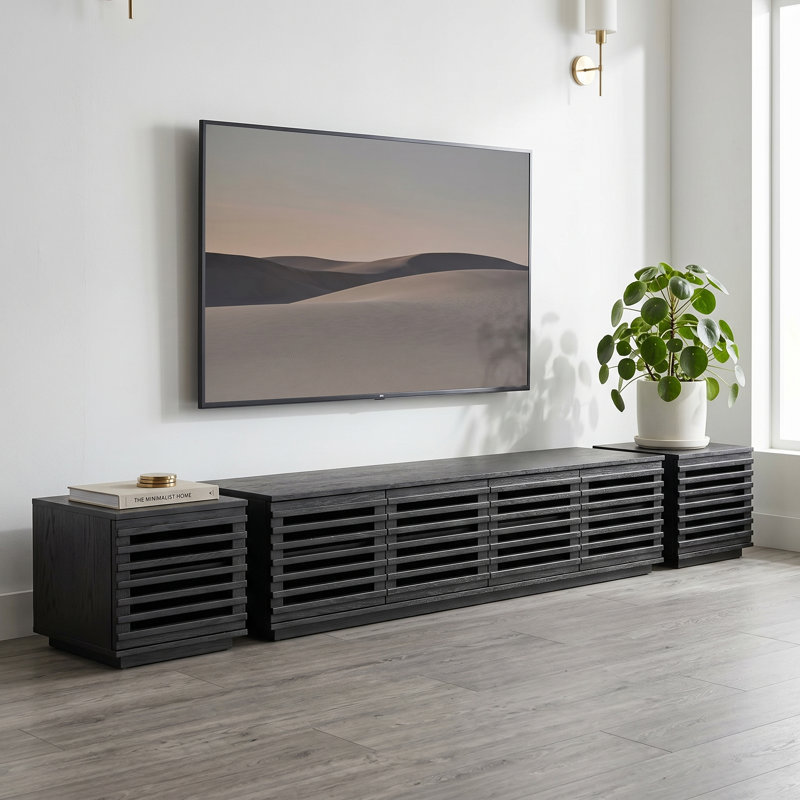3- Piece TV Stand Living Room Set, Black