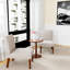 Ensemble de 2 chaises d'appoint en tissu avec table ronde en bois