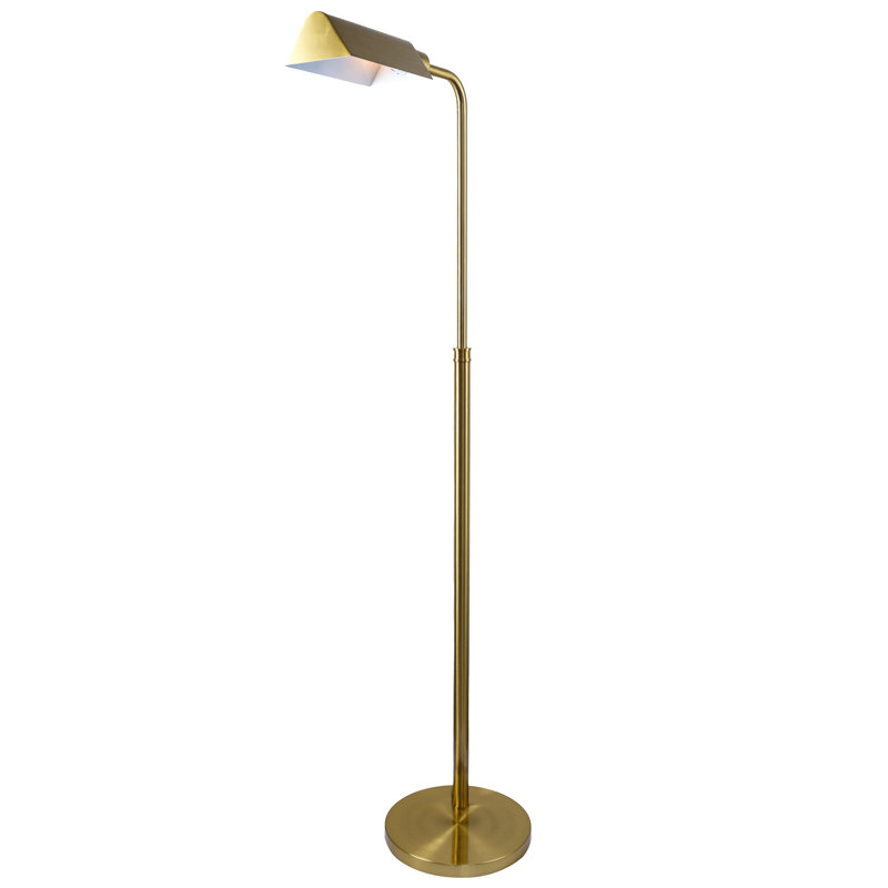 Lampe sur pied Elara extérieur doré et intérieur blanc