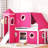 Twin Pink Loft Bed With Slide And Tower - Solid Wood , Three Installation Methods, Playhouse Atmosphere Size Pine Window Bed, Space Saving Solution
