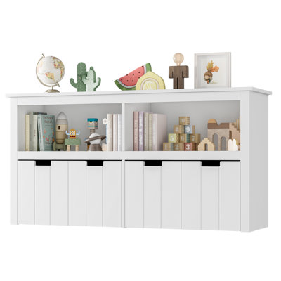 Bayze Bookcase with Removable Drawers, White