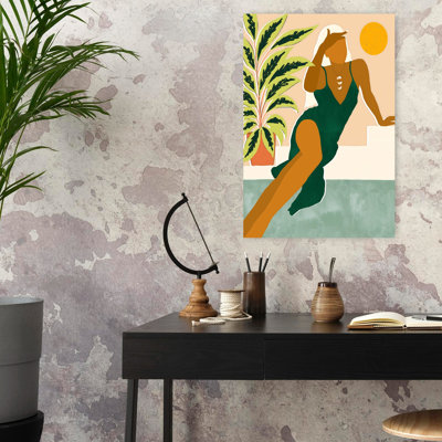 Contemporary Art Colorful Modern Abstract Plant Portrait Art by Uma Gokhale - Wrapped Canvas Print