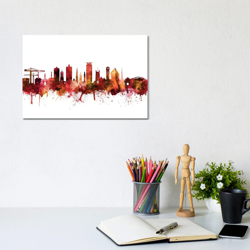 Plymouth, England Skyline by Michael Tompsett - Wrapped Canvas Gallery-Wrapped Canvas Giclée, 20.32 cm H x 30.48 cm W
