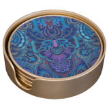 LLB-Round coaster set of 4 - Dangeous Damask