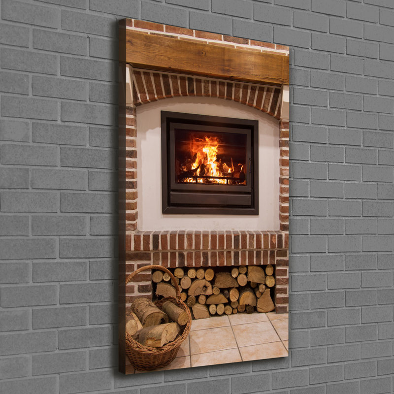 Fireplace - Wrapped Canvas Print
