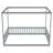 Canopy Frame Floor Bed With Fence, Guardrails-334026744-303294654