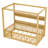 Twin Size Canopy Floor Bed with Guardrails, Shelves & Montessori Design for Kids, Natural-1614658994-1614658997