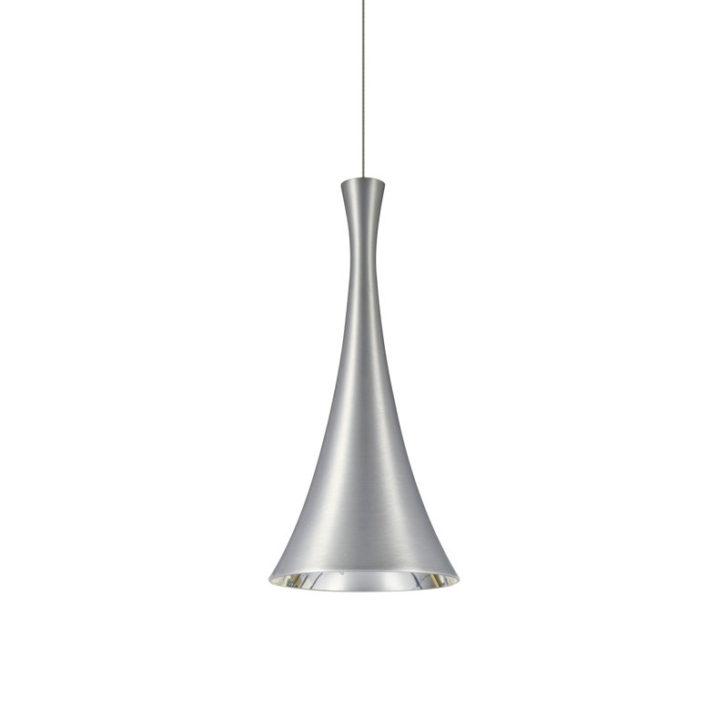 Luminaire suspendu conique 1 lumière, Nickel satiné