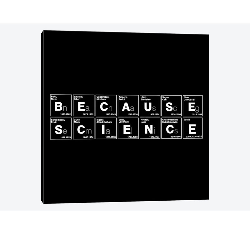 «Parce que la science» par Vincent Carrozza - Reproduction de giclée sur toile tendue, H 18 po x l 18 po x P 1,5 po