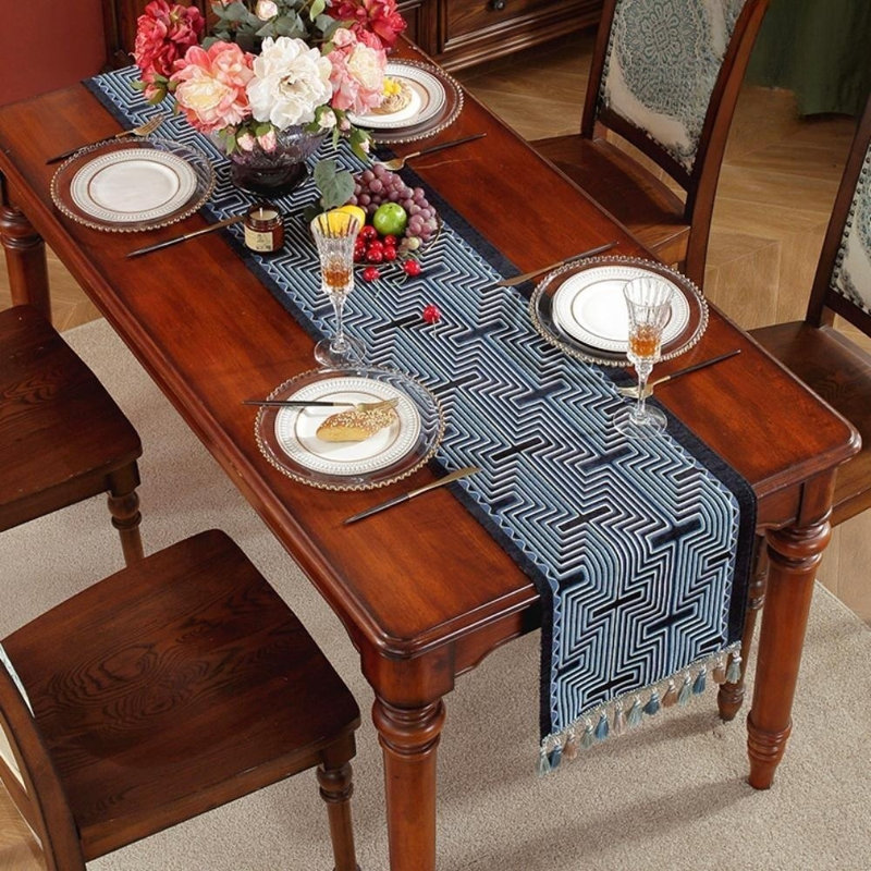 Stricklin Rectangle Geometric Polyester Table Runner