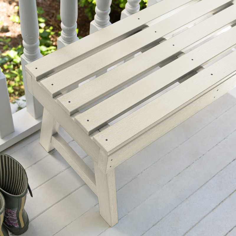 Banc de pique-nique en plastique Midwest, Blanc délavé