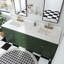 Meuble-lavabo double de 72,59 po avec plateau en pierre reconstituée Jakashia