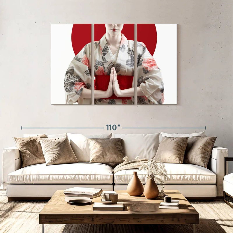 Leisha Kimono Clad Geisha, H 48 po x l 74 po
